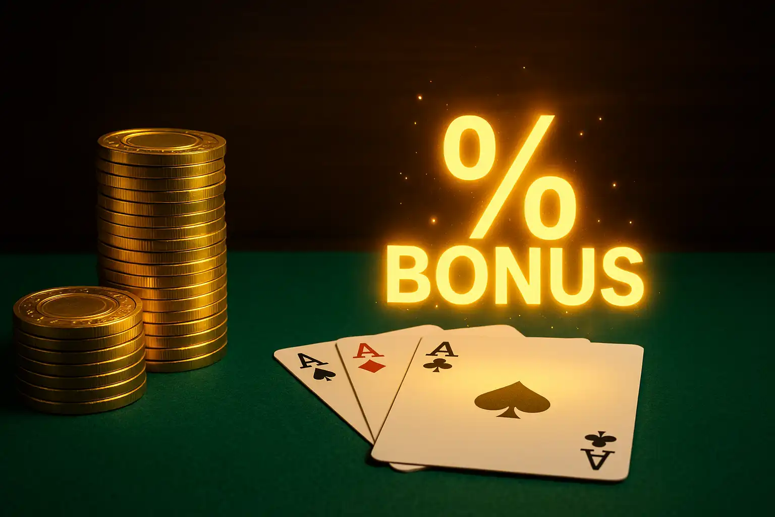 Stack of casino chips and spinning slot reels representing BigDrago bonus offers